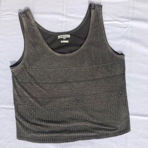 Vintage wash metal embellished tank top